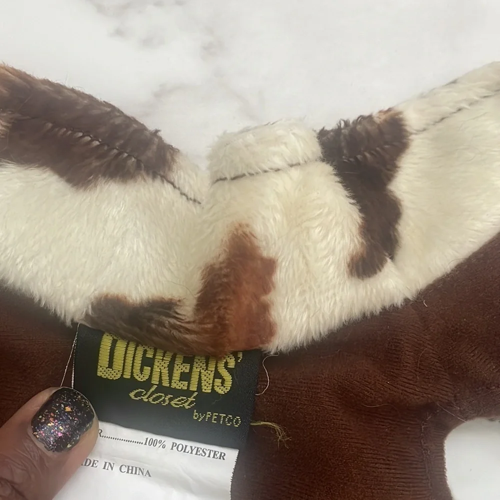 Dickens pet dog vest soft cattle print clothing outerwear size XS